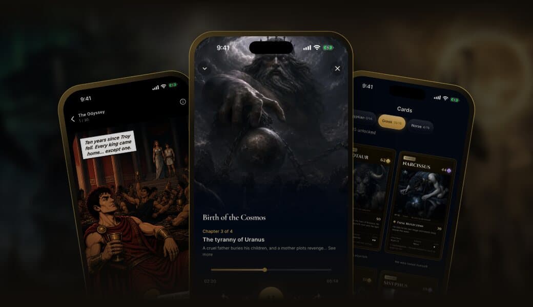 The app: a comic, the player and the collectible cards